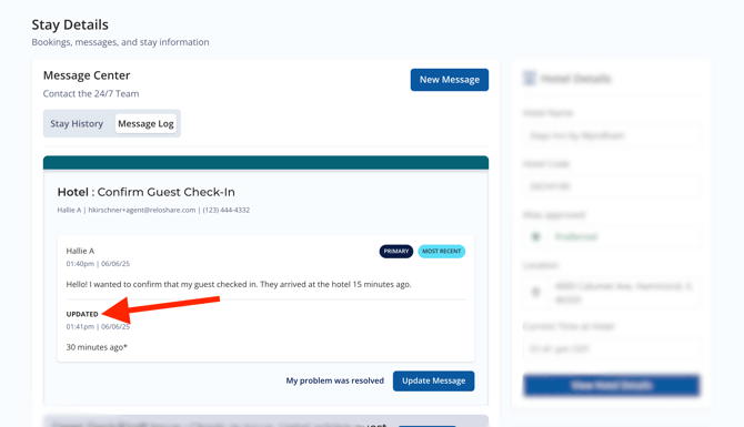 Updated Agent Message